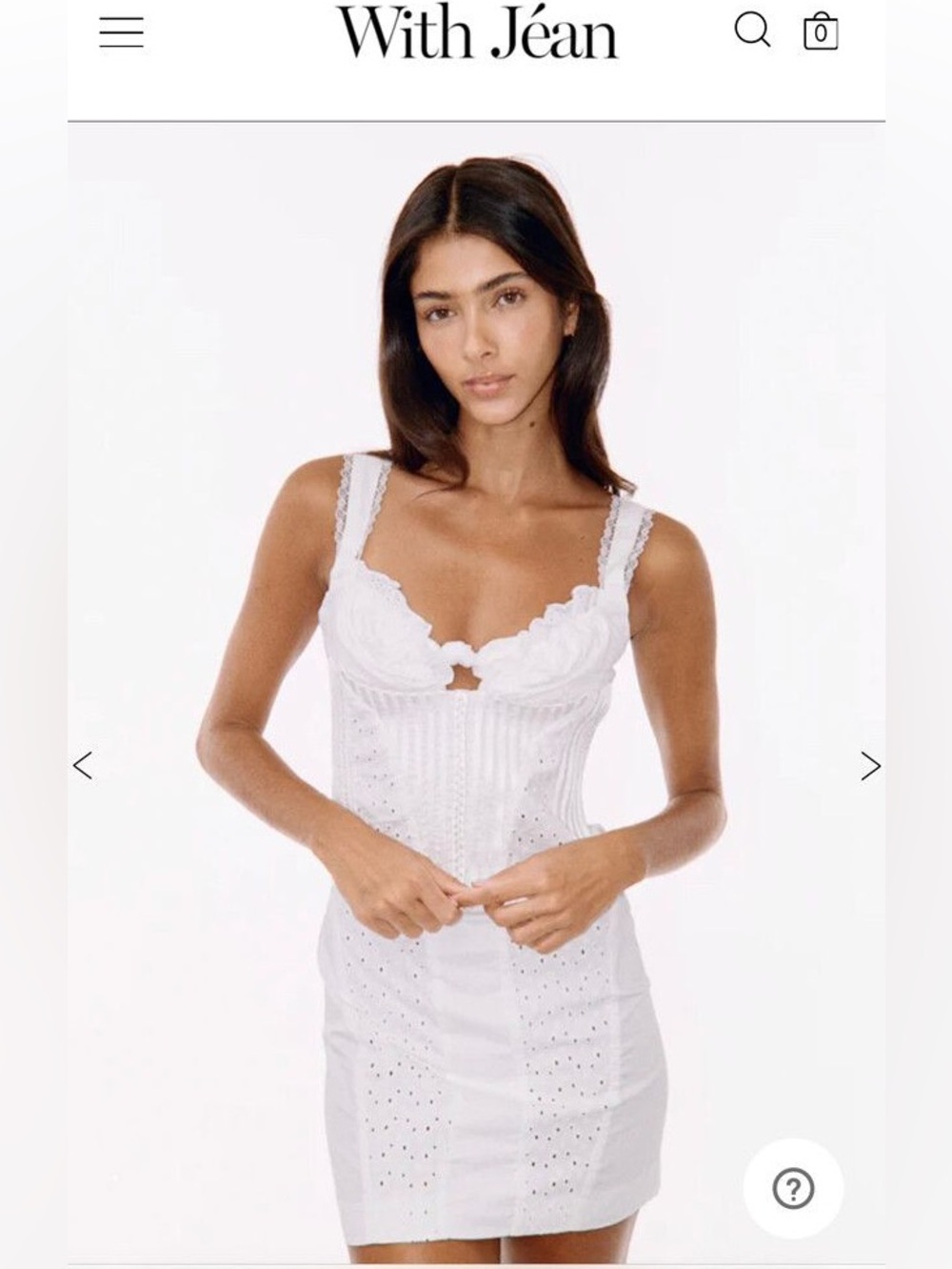 With Jean Layla White Eyelet Lace Bustier Mini Dress